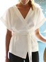 Plain Manches Courtes Tops