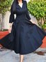 Robe Maxi Trapèze à Manches 3/4