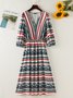 Robe Imprimée Géométrique Droite Pour Vacances