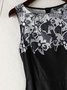 Floral Col Rond Vacances Sans Manches Robe