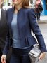 Manches Longues Travail Plain Boutonné Blouson