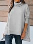 Sweat-shirt Unicolore Droit à Manches Longues