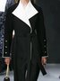 Manteau Ample Unicolore à Manches Longues