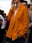 Rétro Décontracté Simple Basique Élégant Manche de Chemise Blazer