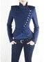 Blouson de Coupe Régulière Unicolore Élégant à Manches Longues