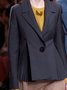 Manteau Élégant Mince Unicolore Plissé
