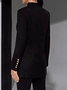 Manteau d'Automne Formel Plain Simple à Col V et à Coupe Régulière pour Travail