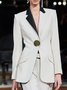 Blazer Formel en Bloc de Couleur Pour Travail