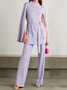 Printemps Manches Longues Plain Élégant Top Avec Pantalons Travail Formel Ensembles de Deux Pièces de Deux Pièces
