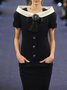 Élégant Dame Col Roulé Élégant Unicolore Robe
