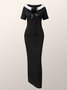 Élégant Dame Col Roulé Élégant Unicolore Robe