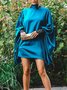 Manchon de Lanterne Plain Col Roulé Mini Robe