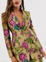 Col âle Floral Adapté Élé Blazer