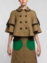 Autre Manteau Femme Bloc de Couleur Été Urbain Polyester Naturel Sans élasticité Col âle Trapèze Normal