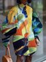 Robes Femme Abstrait Automne Urbain Polyester Pas d'élasticité Quotidien Coupe régulière Manches longues Col de chemise
