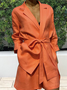Blazer Décontracté Plaine Automne Naturel Quotidien Manches longues Revers Col Régulier Autres pour Femme