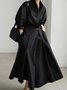 Robes Plain Simple Automne Polyester Regular Fit Navette Midi Trois Quarts Chemise Robe pour Femme