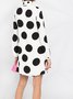 Robes Femme Pois Automne Élé Polyester Lâche Manches Longues H-Line Autres Autres