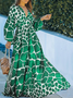 Robes Géométrique Automne Vacances Polyester Sans élasticité Manches longues X-Line Régulier Autres pour femme