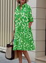 Robes Pois Automne Urbain Polyester Naturel Quotidien Ample Midi Normal pour Femme