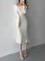 Robes Uni Automne Elé Acrylique Naturel Haute élasticité S-Line Régulier Autres pour Femme