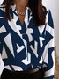 Blouse Géométrique Automne Urbain Micro-élasticité Manches Longues Régulier Droit Régulier Régulier Taille pour Femmes