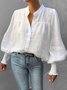 Blouse Plain Automne Urbain Polyester Manchon de Lanterne Faire la navette Manches Longues Régulier Régulier pour Femmes