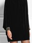 Robes Femmes Plain Automne Élégant Micro-élasticité Ample Faire la navette Manches Longues Droit Régulier