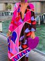 Robes Floral Automne Vacances Non Élasticité Quotidien Coupe Régulière Long 1 * Robe Trapèze pour Femmes