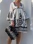 Femmes Géométrique Automne Vacances Polyester Quotidien Coupe Régulière Manche Évasée Régulier Régulier Taille Robes