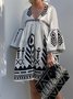 Femmes Géométrique Automne Vacances Polyester Quotidien Coupe Régulière Manche Évasée Régulier Régulier Taille Robes