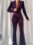 Plain Automne Urbain Zippé Taille Haute Non Élasticité Long Droit Régulier Taille Mode Pantalons pour Femmes
