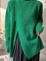 Plain Automne Urbain Acrylique Quotidien Manches Longues Col Roulé Régulier Régulier Taille Pull pour Femmes