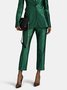 Mode Pantalons Femmes Plain Automne Urbain Satin Zip Aucune élasticité Quotidien Corsaire Régulier