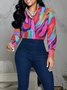 Femmes Abstrait Automne Urbain Non Élasticité Quotidien Manches Longues Droit Col de Chemise Régulier Taille Blouse