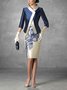 Jupe Floral Automne Élégant Zip Aucune élasticité Quotidien Mi-longue S-Ligne Régulier pour Femmes