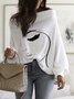 Tops Abstrait Simple Automne 1 * Top à Épaules Dénudées Régulier Droit Régulier Élasticité moyenne pour Femmes