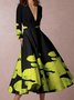 Robes Femmes Abstrait Automne Élégant Polyester Micro-élasticité Quotidien Mi-longue Manches 3/4 Ligne X