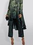 Mode Pantalons Femmes Automne Plantes Urbain Polyester Quotidien Taille Moyenne Pantalon droit Droit Régulier
