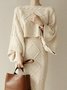 Pull Plain Automne Élégant Acrylique Poids lourd Quotidien Ample Régulier Droit pour Femmes