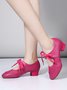 Chaussures à Talon Femmes Plain Toutes Les Saisons Fête Sportif & Intérieur Bout Rond Caoutchouc Dentelle-Up Augmentation de la hauteur Chaussures Officielles