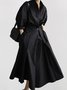 Robes Plain Simple Automne Polyester Regular Fit Navette Midi Trois Quarts Chemise Robe pour Femme