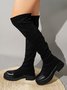 Bottes Femme Plain Automne Urbain Joint Fendu Vacances Tissu Faux Suède à Enfiler Bottes-chaussettes