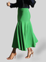 Jupe Femme Plaine L'automne Elé Polyester Naturel Haute élasticité Quotidien Regular Fit Regular