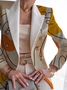 Blazer Femmes Abstrait Automne Urbain Aucune élasticité Ample Faire la navette Régulier H-Ligne Régulier