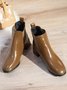 Bottes Femme Plain Automne Urbain Joint Fendu Portable PU PU Standard Caoutchouc