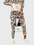 Pantalons de survêtement Femmes Casual Texte Lettres Automne Quotidien Lâche Cheville Pantalon Sarouel H-Line Régulier