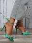 Chaussures à Talon Plain Toutes Les Saisons Élégant Nœud Satin PU Nouvel An Caoutchouc Augmentation de la hauteur pour Femmes