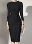 Robes Femmes Plain Automne Élégant Polyester Taille Haute Serré Mi-longue Régulier Jupe hanche