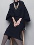 Robes Plain Automne Élégant Quotidien Coupe Régulière 1 * robe Manches 3/4 Col Roulé T-ligne pour Femmes